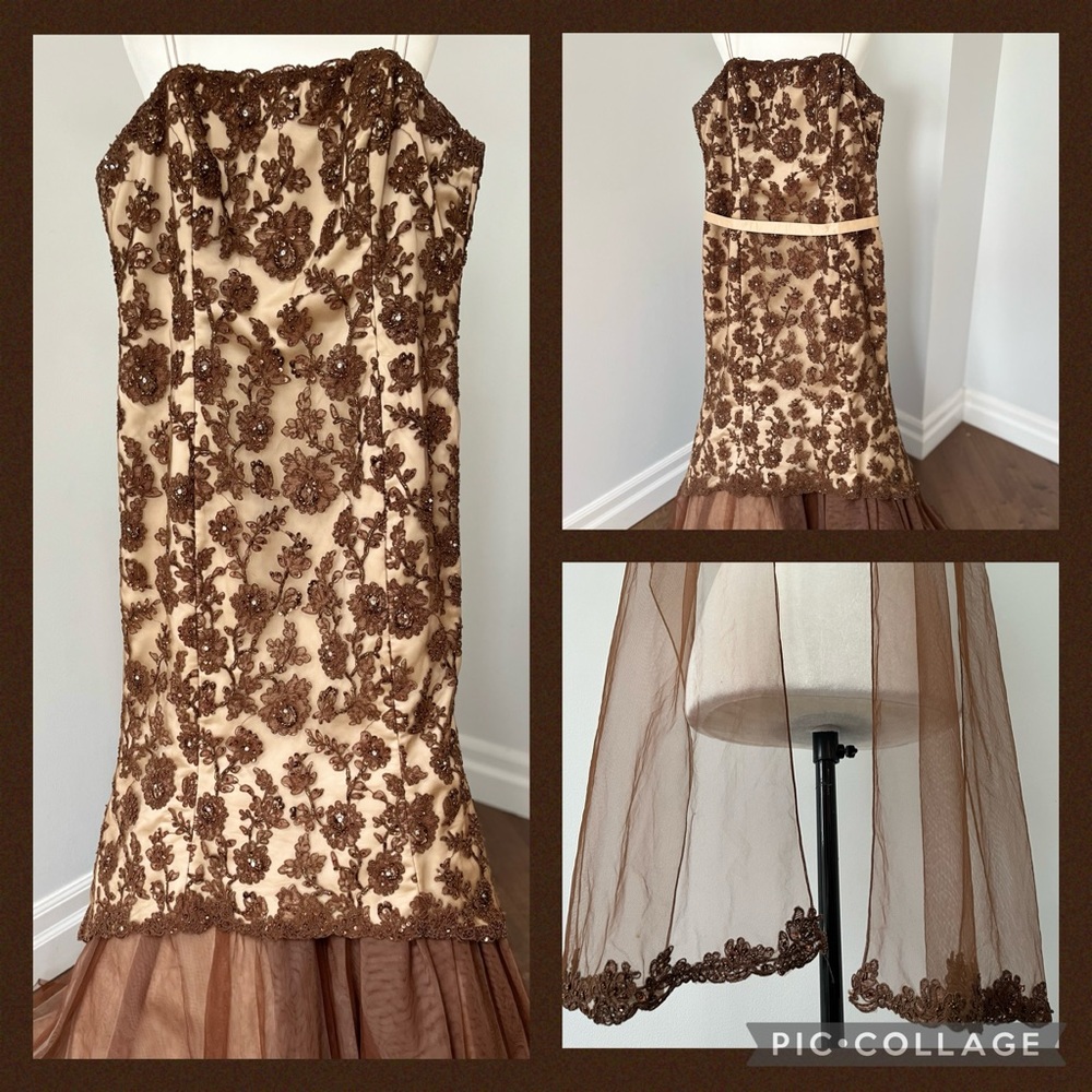 Mon Cheri beaded gown